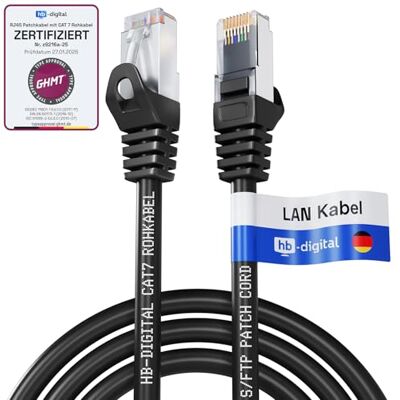HB-DIGITAL 0,25 m Câble Ethernet LAN CAT 7 S/FTP PiMF LSZH AWG26 Câble Réseau avec Connecteurs RJ45 CAT 6A 10 Gbits/s 600 MHz Idéal pour Panneau de Brassage Serveurs PC Laptop Smart TV DSL Noir - Publicité HB-DIGITAL 0,25 m Câble Ethernet LAN CAT 7 S/FTP PiMF LSZH AWG26 Câble Réseau avec Connecteurs RJ45 CAT 6A 10 Gbits/s 600 MHz Idéal pour Panneau de Brassage Serveurs PC Laptop Smart TV DSL Noir - Publicité