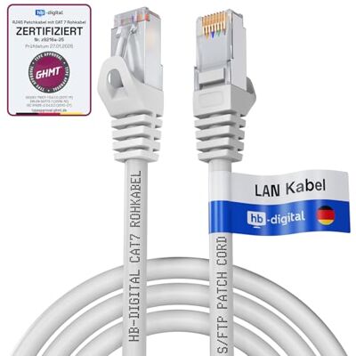 HB-DIGITAL 7,5 m Câble Ethernet LAN CAT 7 S/FTP PiMF LSZH AWG26 Câble Réseau avec Connecteurs RJ45 CAT 6A 10 Gbits/s 600 MHz Idéal pour Panneau de Brassage Serveurs PC Laptop Smart TV DSL Blanc - Publicité HB-DIGITAL 7,5 m Câble Ethernet LAN CAT 7 S/FTP PiMF LSZH AWG26 Câble Réseau avec Connecteurs RJ45 CAT 6A 10 Gbits/s 600 MHz Idéal pour Panneau de Brassage Serveurs PC Laptop Smart TV DSL Blanc - Publicité