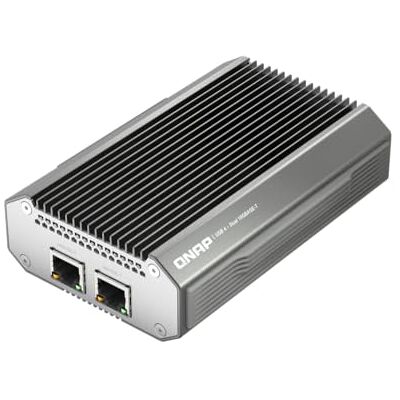QNAP QNA-UC10G2T Adaptateur réseau USB 4 Type-C vers Double Port 10GBASE-T RJ45, Compatible avec Les Ports USB 4 et Thunderbolt 3/4 - Publicité QNAP QNA-UC10G2T Adaptateur réseau USB 4 Type-C vers Double Port 10GBASE-T RJ45, Compatible avec Les Ports USB 4 et Thunderbolt 3/4 - Publicité
