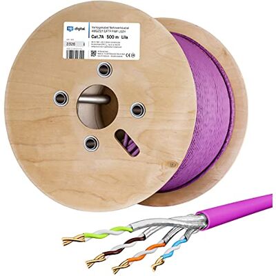HB-DIGITAL 500m CAT 7A Câble réseau LAN Ethernet RJ45 S/FTP PiMF Internet d'installation en Cuivre solide max. 1200MHz pour Switch Prise Serveur PC LSZH Sans halogène AWG23 violet - Publicité HB-DIGITAL 500m CAT 7A Câble réseau LAN Ethernet RJ45 S/FTP PiMF Internet d'installation en Cuivre solide max. 1200MHz pour Switch Prise Serveur PC LSZH Sans halogène AWG23 violet - Publicité