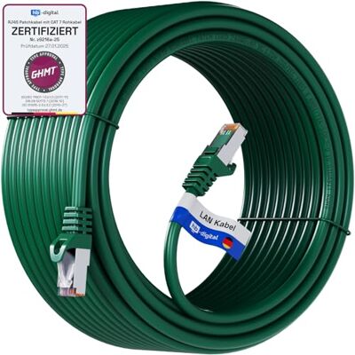 HB-DIGITAL 20 m Câble Ethernet LAN CAT 7 S/FTP PiMF LSZH AWG26 Câble Réseau avec Connecteurs RJ45 CAT 6A 10 Gbits/s 600 MHz Idéal pour Panneau de Brassage Serveurs PC Laptop Smart TV DSL Vert - Publicité HB-DIGITAL 20 m Câble Ethernet LAN CAT 7 S/FTP PiMF LSZH AWG26 Câble Réseau avec Connecteurs RJ45 CAT 6A 10 Gbits/s 600 MHz Idéal pour Panneau de Brassage Serveurs PC Laptop Smart TV DSL Vert - Publicité