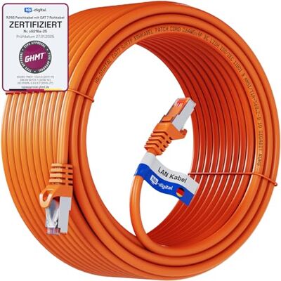 HB-DIGITAL 20 m Câble Ethernet LAN CAT 7 S/FTP PiMF LSZH AWG26 Câble Réseau avec Connecteurs RJ45 CAT 6A 10 Gbits/s 600 MHz Idéal pour Panneau de Brassage Serveurs PC Laptop Smart TV DSL Orange - Publicité HB-DIGITAL 20 m Câble Ethernet LAN CAT 7 S/FTP PiMF LSZH AWG26 Câble Réseau avec Connecteurs RJ45 CAT 6A 10 Gbits/s 600 MHz Idéal pour Panneau de Brassage Serveurs PC Laptop Smart TV DSL Orange - Publicité