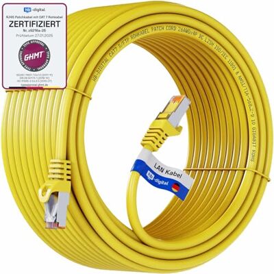 HB-DIGITAL 30 m Câble Ethernet LAN CAT 7 S/FTP PiMF LSZH AWG26 Câble Réseau avec Connecteurs RJ45 CAT 6A 10 Gbits/s 600 MHz Idéal pour Panneau de Brassage Serveurs PC Laptop Smart TV DSL Jaune - Publicité HB-DIGITAL 30 m Câble Ethernet LAN CAT 7 S/FTP PiMF LSZH AWG26 Câble Réseau avec Connecteurs RJ45 CAT 6A 10 Gbits/s 600 MHz Idéal pour Panneau de Brassage Serveurs PC Laptop Smart TV DSL Jaune - Publicité