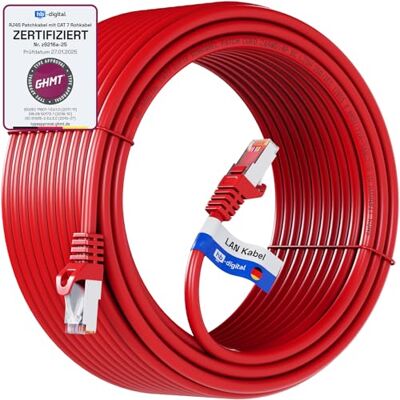 HB-DIGITAL 20 m Câble Ethernet LAN CAT 7 S/FTP PiMF LSZH AWG26 Câble Réseau avec Connecteurs RJ45 CAT 6A 10 Gbits/s 600 MHz Idéal pour Panneau de Brassage Serveurs PC Laptop Smart TV DSL Rouge - Publicité HB-DIGITAL 20 m Câble Ethernet LAN CAT 7 S/FTP PiMF LSZH AWG26 Câble Réseau avec Connecteurs RJ45 CAT 6A 10 Gbits/s 600 MHz Idéal pour Panneau de Brassage Serveurs PC Laptop Smart TV DSL Rouge - Publicité