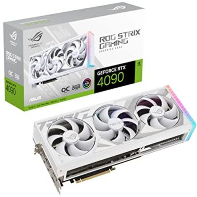 Asus ROG STRIX NVIDIA GeForce RTX 4090 OC Edition / Blanc – Carte graphique gaming (24GB GDDR6X, PCIe 4.0, DLSS 3, HDMI 2.1a, DisplayPort 1.4a, ventilateurs axiaux) - Publicité Asus ROG STRIX NVIDIA GeForce RTX 4090 OC Edition / Blanc – Carte graphique gaming (24GB GDDR6X, PCIe 4.0, DLSS 3, HDMI 2.1a, DisplayPort 1.4a, ventilateurs axiaux) - Publicité