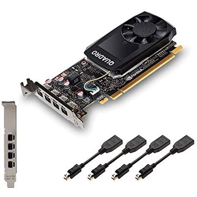 Nvidia Quadro P1000 Carte graphique professionnelle PCIe Express 4 Go GDDR5 4 x Mini DisplayPort Low & High Profile Noir 4 câbles d'affichage - Publicité Nvidia Quadro P1000 Carte graphique professionnelle PCIe Express 4 Go GDDR5 4 x Mini DisplayPort Low & High Profile Noir 4 câbles d'affichage - Publicité