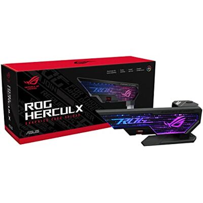 Asus ROG Herculx Support anti-affaissement pour carte graphique (construction solide en alliage de zinc, installation facile sans outil, niveau à bulle inclus, hauteur réglable, grande compatibilité - Publicité Asus ROG Herculx Support anti-affaissement pour carte graphique (construction solide en alliage de zinc, installation facile sans outil, niveau à bulle inclus, hauteur réglable, grande compatibilité - Publicité
