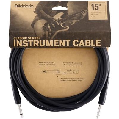 Câble guitare D'Addario Planet Waves PW-CGT-15 - Noir - 4,5m - Publicité Câble guitare D'Addario Planet Waves PW-CGT-15 - Noir - 4,5m - Publicité