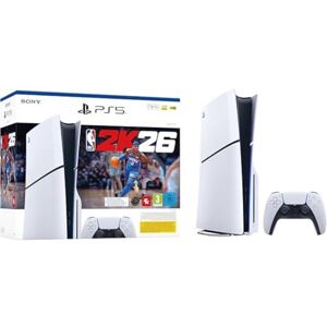 Playstation Sony, Pack Console 5 Édition Standard 1 To, Avec lecteur Blu-ray 4K, 1 Jeu Complet NBA 2K26 (Code), 1 Manette DualSense avec Retour Haptique et Gâchettes Adaptatives, Couleur : Blanche - Publicité Playstation Sony, Pack Console 5 Édition Standard 1 To, Avec lecteur Blu-ray 4K, 1 Jeu Complet NBA 2K26 (Code), 1 Manette DualSense avec Retour Haptique et Gâchettes Adaptatives, Couleur : Blanche - Publicité