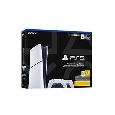 Playstation Sony, 5 Édition Numérique, PS5 avec 2 Manettes Sans Fil DualSense, Couleur : Blanche - Publicité Playstation Sony, 5 Édition Numérique, PS5 avec 2 Manettes Sans Fil DualSense, Couleur : Blanche - Publicité