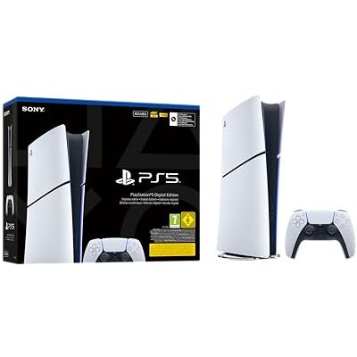 Playstation Sony, 5 Édition Numérique, PS5 avec 1 Manette Sans Fil DualSense, Couleur : Blanche - Publicité Playstation Sony, 5 Édition Numérique, PS5 avec 1 Manette Sans Fil DualSense, Couleur : Blanche - Publicité