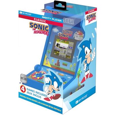 MY ARCADE Sonic The Hedgehog Mighty Player Console d'Arcade Portable Rétro, Écran 3,5 Pouces, 4 Jeux Inclus, Batterie Rechargeable, Bleu - Publicité MY ARCADE Sonic The Hedgehog Mighty Player Console d'Arcade Portable Rétro, Écran 3,5 Pouces, 4 Jeux Inclus, Batterie Rechargeable, Bleu - Publicité