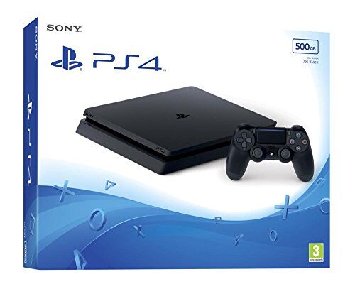 PlayStation Sony PlayStation 4 Slim 500 Go, Avec 1 Manette Sans Fil DUALSHOCK 4 V2, Châssis F, Noir (Jet Black) - Publicité