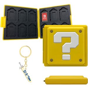 BAYINBROOK Étui de Rangement de Jeux pour Nintendo Switch,Portable Boîtier de Rangement pour Carte de Jeu,avec 12 Emplacements pour Cartes, avec Épée Porte-clés Cadeau (Mario Yellow)