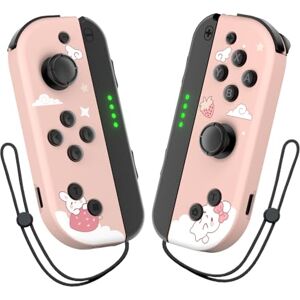 Lapezei Contrôleur de remplacement sans fil L/R pour manette de jeu pour N S-Witch/Lite/OLED avec contrôle de mouvement/double vibration/réveil/capture d'écran, une paire de dragonnes