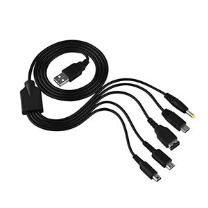Ymiko Câble de Charge USB,  Chargeur 5 en 1 USB Pour Nouveau 3DS (XL/LL)/3DS (XL/LL)/2DS/DSi (XL/LL)/GBA SP/Wii U/PSP 1000/2000/3000 Multi-function Charging Câble de 47