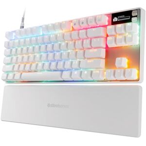 SteelSeries Apex Pro TKL Gen 3 Blanc Switchs OmniPoint 3.0 Actionnement ajustable Rapid Trigger Préréglages prêts à jouer Mode protection Rapid Tap/SOCD- OLED -RGB Capuchons PBT -US QWERTY - Publicité SteelSeries Apex Pro TKL Gen 3 Blanc Switchs OmniPoint 3.0 Actionnement ajustable Rapid Trigger Préréglages prêts à jouer Mode protection Rapid Tap/SOCD- OLED -RGB Capuchons PBT -US QWERTY - Publicité