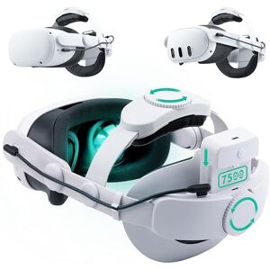Noiposi Sangle de tête de batterie 7500 mAh pour Meta Quest 3S/3/Quest 2, sangle de rechange Elite à double boutons réglables, accessoires de réalité virtuelle, soutien et confort améliorés et - Publicité Noiposi Sangle de tête de batterie 7500 mAh pour Meta Quest 3S/3/Quest 2, sangle de rechange Elite à double boutons réglables, accessoires de réalité virtuelle, soutien et confort améliorés et - Publicité
