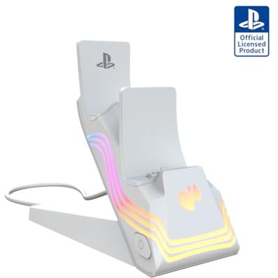 PDP PS5 Afterglow Wave Dual Charger White - Publicité PDP PS5 Afterglow Wave Dual Charger White - Publicité