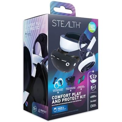 ABP Technology Limited STEALTH Comfort Play & Protect Kit pour PS VR2 avec protection des lentilles en silicone, housse de protection en silicone, chiffon de nettoyage en microfibre - Publicité ABP Technology Limited STEALTH Comfort Play & Protect Kit pour PS VR2 avec protection des lentilles en silicone, housse de protection en silicone, chiffon de nettoyage en microfibre - Publicité