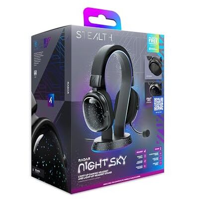 STEALTH RADAR Ensemble casque de jeu lumineux et support – Ciel nocturne, compatible avec consoles de jeu et PC - Publicité STEALTH RADAR Ensemble casque de jeu lumineux et support – Ciel nocturne, compatible avec consoles de jeu et PC - Publicité