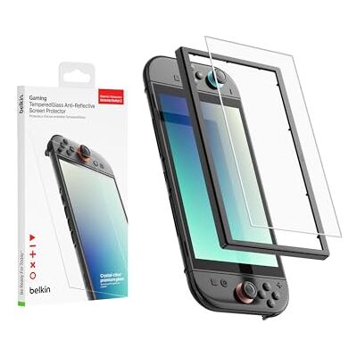 Belkin TemperedGlass Film de protection d'écran anti-reflets pour Nintendo Switch 2-9H Dureté mince et résistant aux rayures Cadre facile Alignement facile sans bulles - Publicité Belkin TemperedGlass Film de protection d'écran anti-reflets pour Nintendo Switch 2-9H Dureté mince et résistant aux rayures Cadre facile Alignement facile sans bulles - Publicité