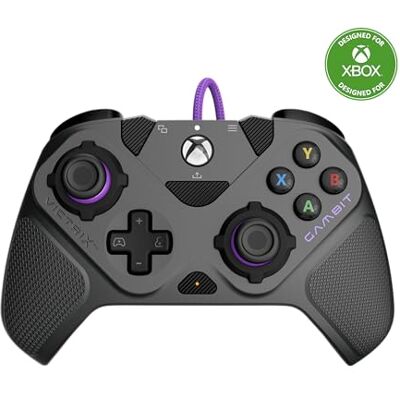 Turtle Beach Victrix Gambit Prime Manette de tournoi filaire avec sticks interchangeables, Rapid Fire Clutch Triggers et boutons programmables licence officielle de Xbox Series X S, Xbox One et PC - Publicité Turtle Beach Victrix Gambit Prime Manette de tournoi filaire avec sticks interchangeables, Rapid Fire Clutch Triggers et boutons programmables licence officielle de Xbox Series X S, Xbox One et PC - Publicité