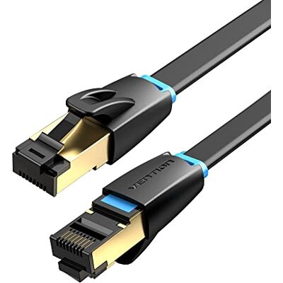 VENTION Cable Ethernet CAT 8, 1 m Câble Réseau RJ45 plat 40Gbps 2000Mhz High Speed SFTP Gigabit Lan Compatible avec Xbox series X/S PS5 PS4 PC - Publicité VENTION Cable Ethernet CAT 8, 1 m Câble Réseau RJ45 plat 40Gbps 2000Mhz High Speed SFTP Gigabit Lan Compatible avec Xbox series X/S PS5 PS4 PC - Publicité