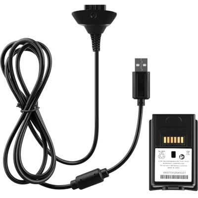 OSTENT 2 en 1 Câble de Charge + Batterie Rechargeable pour Contrôleur Sans fil Microsoft Xbox 360 Couleur Noir - Publicité OSTENT 2 en 1 Câble de Charge + Batterie Rechargeable pour Contrôleur Sans fil Microsoft Xbox 360 Couleur Noir - Publicité