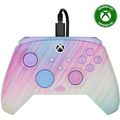 Turtle Beach Rematch Advanced Cotton Candy Manette de jeu filaire Licence Xbox Series XS, Xbox One et PC avec Phosphorescent, Boutons Programmables, Gâchettes, commandes audio et câble de 2.5 m - Publicité Turtle Beach Rematch Advanced Cotton Candy Manette de jeu filaire Licence Xbox Series XS, Xbox One et PC avec Phosphorescent, Boutons Programmables, Gâchettes, commandes audio et câble de 2.5 m - Publicité