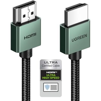 UGREEN Câble HDMI 2.1 Certifié 8K 60Hz 4K 240Hz Haute Vitesse 48Gbps (5M) DynamicHDR HDCP eARC Aluminium Compatible avec PS5 4 Xbox Series X S MacBook Pro Mac Mini M4 HDTV Moniteur Projecteur Blu Ray - Publicité UGREEN Câble HDMI 2.1 Certifié 8K 60Hz 4K 240Hz Haute Vitesse 48Gbps (5M) DynamicHDR HDCP eARC Aluminium Compatible avec PS5 4 Xbox Series X S MacBook Pro Mac Mini M4 HDTV Moniteur Projecteur Blu Ray - Publicité