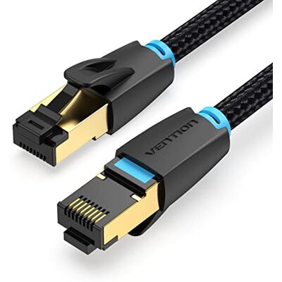 VENTION Cable Ethernet CAT 8, 3 m Câble Réseau RJ45 Rond Tressé 40Gbps 2000Mhz High Speed SFTP Gigabit Lan Compatible avec Xbox series X/S PS5 PS4 PC - Publicité VENTION Cable Ethernet CAT 8, 3 m Câble Réseau RJ45 Rond Tressé 40Gbps 2000Mhz High Speed SFTP Gigabit Lan Compatible avec Xbox series X/S PS5 PS4 PC - Publicité