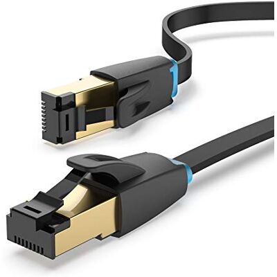 VENTION Cable Ethernet CAT 8, 1,5 m Câble Réseau RJ45 plat 40Gbps 2000Mhz High Speed SFTP Gigabit Lan Compatible avec Xbox series X/S PS5 PS4 PC - Publicité VENTION Cable Ethernet CAT 8, 1,5 m Câble Réseau RJ45 plat 40Gbps 2000Mhz High Speed SFTP Gigabit Lan Compatible avec Xbox series X/S PS5 PS4 PC - Publicité
