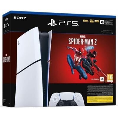 Playstation Sony, Pack 5 Édition Numérique + Jeu Marvel's Spiderman 2 (Code de Téléchargement), Fourni avec 1 Manette Sans Fil DualSense, Couleur : Blanche - Publicité Playstation Sony, Pack 5 Édition Numérique + Jeu Marvel's Spiderman 2 (Code de Téléchargement), Fourni avec 1 Manette Sans Fil DualSense, Couleur : Blanche - Publicité