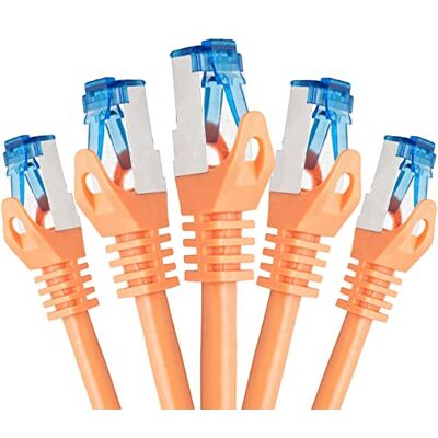 BIGtec Câble Ethernet 0,25m 5 pièces RJ45 Super Speed CAT 7 LAN Réseau Internet Compatible CAT7 Orange Compatible Playstation xBox PS5 PS4 Routeur Switch Modem Décodeur TV Box Console de Jeux PC - Publicité BIGtec Câble Ethernet 0,25m 5 pièces RJ45 Super Speed CAT 7 LAN Réseau Internet Compatible CAT7 Orange Compatible Playstation xBox PS5 PS4 Routeur Switch Modem Décodeur TV Box Console de Jeux PC - Publicité