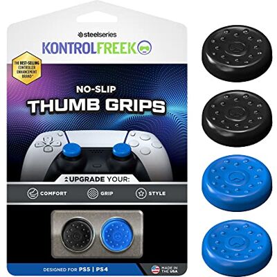 KontrolFreek Lot de 4 poignées antidérapantes pour manettes PlayStation 5 (PS5) et PlayStation 4 (PS4) Bleu et Noir - Publicité KontrolFreek Lot de 4 poignées antidérapantes pour manettes PlayStation 5 (PS5) et PlayStation 4 (PS4) Bleu et Noir - Publicité
