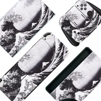 BelugaDesign Skin pour interrupteur vague Autocollant en vinyle Peinture japonaise eau océan mignonne Compatible avec Nintendo Switch OLED (Switch OLED, gris), (SKIN-OLED-Wellen) - Publicité BelugaDesign Skin pour interrupteur vague Autocollant en vinyle Peinture japonaise eau océan mignonne Compatible avec Nintendo Switch OLED (Switch OLED, gris), (SKIN-OLED-Wellen) - Publicité