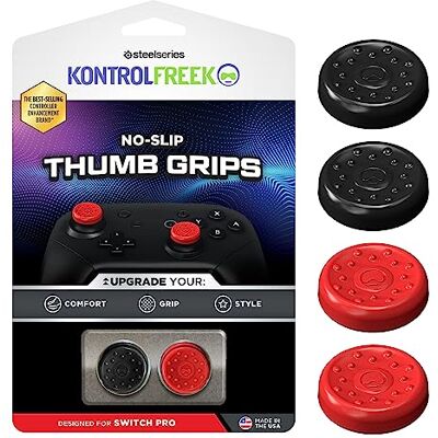 KontrolFreek Lot de 4 poignées antidérapantes pour manette Nintendo Switch Pro Rouge et noir - Publicité KontrolFreek Lot de 4 poignées antidérapantes pour manette Nintendo Switch Pro Rouge et noir - Publicité
