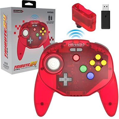 Retro-Bit Tribute64 2.4Ghz Wireless Controller For N64, Switch, PC, Mac and Other USB Devices Clear Red (Nintendo Switch//) - Publicité Retro-Bit Tribute64 2.4Ghz Wireless Controller For N64, Switch, PC, Mac and Other USB Devices Clear Red (Nintendo Switch//) - Publicité