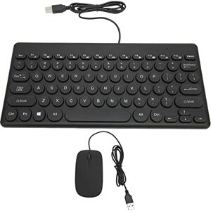 Cuifati Combo Clavier Souris Filaire, Claviers D'ordinateur Ronds à 78 Touches et Souris à 4 Touches, Clavier Ergonomique pour Le Bureau (Le Noir) - Publicité