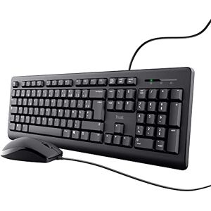 Trust Taro Pack Clavier et Souris Filaires Clavier AZERTY Français, Résistant aux Éclaboussures, Silencieux, Câble USB de 1.8 m, Clavier PC, Portable, Ordinateur, Windows, Mac OS Noir - Publicité