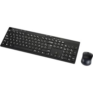 Amazon Basics Full-sized Wireless Keyboard & Mouse Combo, 2.4 GHz USB Receiver, FR Layout, Noir - Publicité