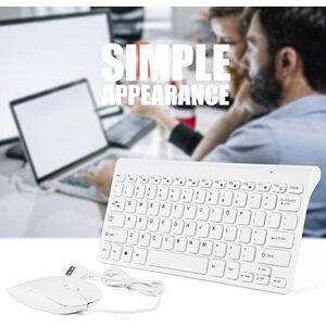 Dioche Clavier Souris Keyboar Souris Ensemble en Plastique Ultra Mince USB Filaire Clavier Souris Optique Souris Ensemble Combo pour Pc Ordinateur Portable (Blanc) - Publicité