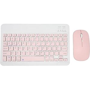 Goshyda Ensemble Clavier et Souris sans Fil avec Mode BT, Commutation à Une Touche, Design Compact, Structure en Pied de Ciseaux, Compatible avec PC, Tablette, Téléphone Portable (Pink) - Publicité