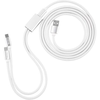 EPOMAKER Câble de Clavier Gamer 2-en-1 USB-C Double 8K, Câble de Charge Tressé en Cuivre Monocristallin(USB A vers Type C) pour Clavier Mécanique/Clavier Magnétique/Souris/Hubs (Blanc, Macaron PRO) - Publicité EPOMAKER Câble de Clavier Gamer 2-en-1 USB-C Double 8K, Câble de Charge Tressé en Cuivre Monocristallin(USB A vers Type C) pour Clavier Mécanique/Clavier Magnétique/Souris/Hubs (Blanc, Macaron PRO) - Publicité