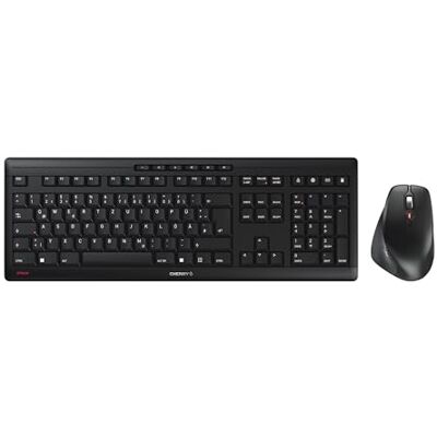 CHERRY Stream Desktop Comfort, Clavier et Souris sans Fil, Disposition Allemande (QWERTZ), 2,4 GHz, Touches Silencieuses, Souris Ergonomique, Noir - Publicité CHERRY Stream Desktop Comfort, Clavier et Souris sans Fil, Disposition Allemande (QWERTZ), 2,4 GHz, Touches Silencieuses, Souris Ergonomique, Noir - Publicité