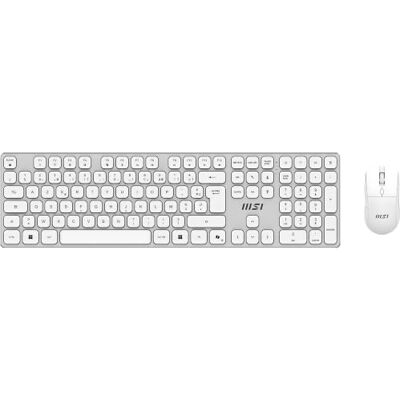 MSI Forge K210 Wireless Combo White FR Ensemble Clavier + Souris sans Fil AZERTY, disposition FR, Scissor Switches, Low-Profile, 120 h, rechargeable via USB, souris optique 1600 DPI, blanc, 2,4 GHz - Publicité MSI Forge K210 Wireless Combo White FR Ensemble Clavier + Souris sans Fil AZERTY, disposition FR, Scissor Switches, Low-Profile, 120 h, rechargeable via USB, souris optique 1600 DPI, blanc, 2,4 GHz - Publicité