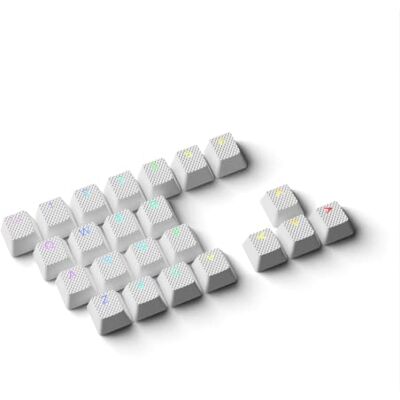 HK Gaming Rubber Keycaps Set Anti-Slip Texture Doubleshot Backlit Keycap Set 23 Keys OEM Profile Key Set for Mechanical Keyboard Compatible with Cherry MX, Gateron, Kailh White - Publicité HK Gaming Rubber Keycaps Set Anti-Slip Texture Doubleshot Backlit Keycap Set 23 Keys OEM Profile Key Set for Mechanical Keyboard Compatible with Cherry MX, Gateron, Kailh White - Publicité