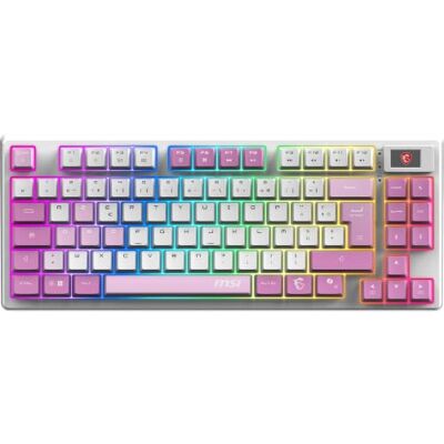 MSI Forge GK600 TKL Wireless Violet FR Clavier Gaming sans Fil, AZERTY, Disposition FR, switches linéaires, Touches imprimées par Sublimation, Base antidérapante, LED RGB, USB 2.0, Bluetooth, 2.4 GHz - Publicité MSI Forge GK600 TKL Wireless Violet FR Clavier Gaming sans Fil, AZERTY, Disposition FR, switches linéaires, Touches imprimées par Sublimation, Base antidérapante, LED RGB, USB 2.0, Bluetooth, 2.4 GHz - Publicité