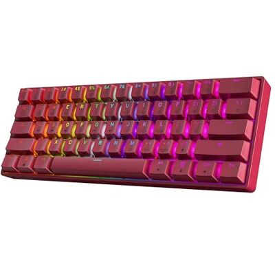 HK Gaming GK61 60 % v3 Clavier de jeu mécanique compact 61 touches multicolores RVB LED éclairées pour PC/Mac Disposition ANSI US (rose, Gateron Optical Speed Yellow Switch) - Publicité HK Gaming GK61 60 % v3 Clavier de jeu mécanique compact 61 touches multicolores RVB LED éclairées pour PC/Mac Disposition ANSI US (rose, Gateron Optical Speed Yellow Switch) - Publicité